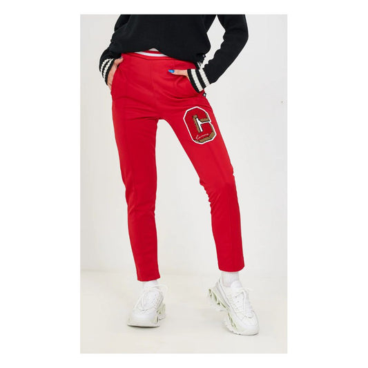 Red Polyester Jeans & Pant
