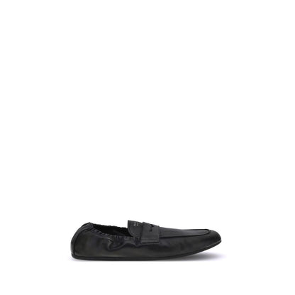 Antiqued leather Shuffle Loafers