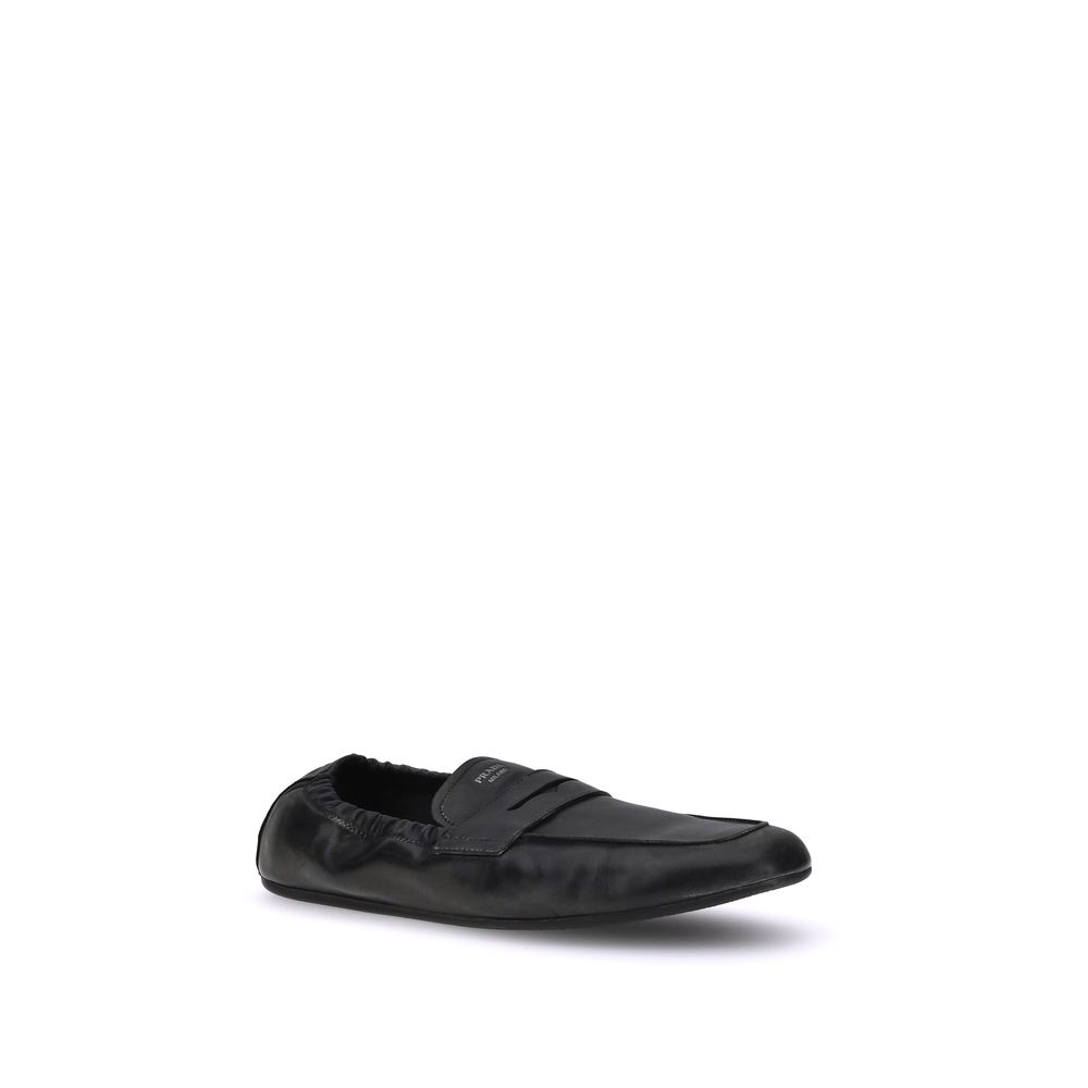 Antiqued leather Shuffle Loafers