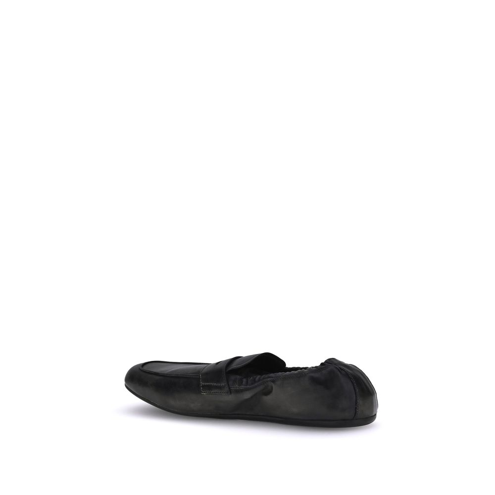 Antiqued leather Shuffle Loafers