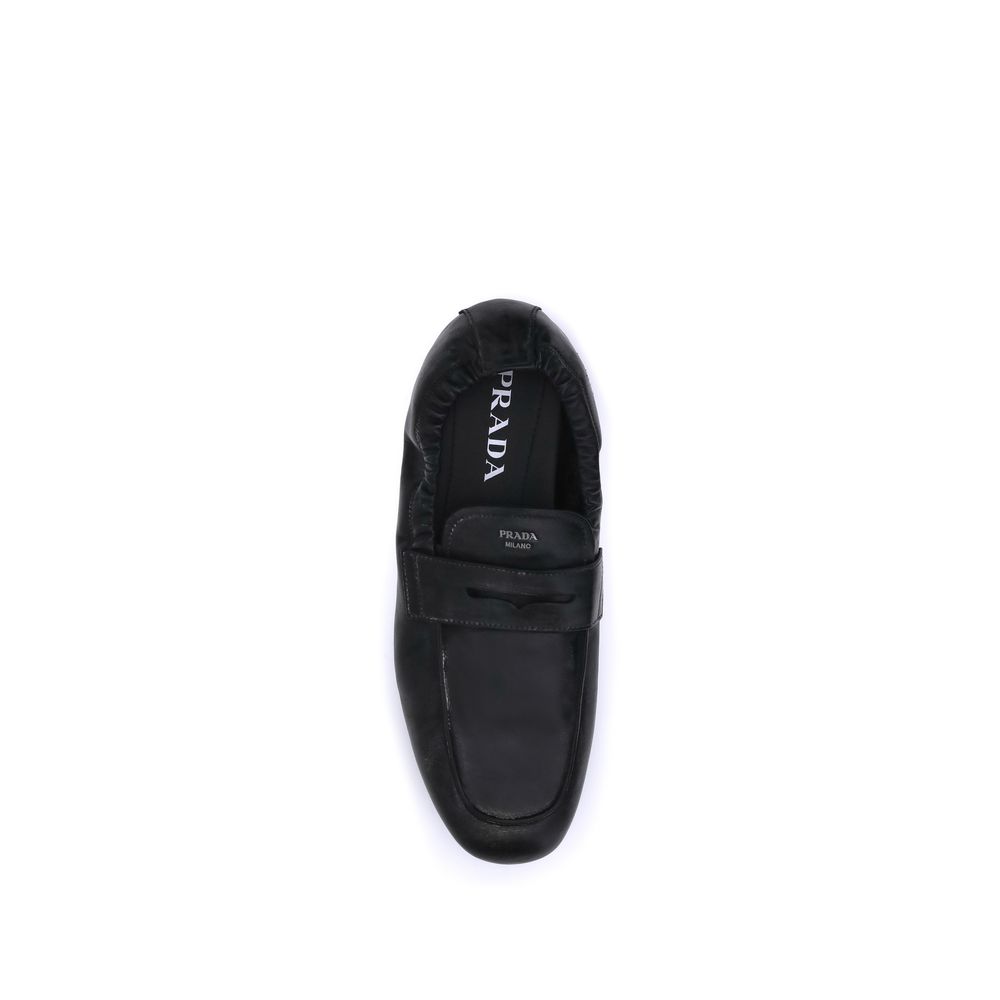 Antiqued leather Shuffle Loafers