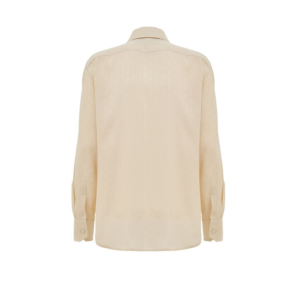 Beige Silk Shirt
