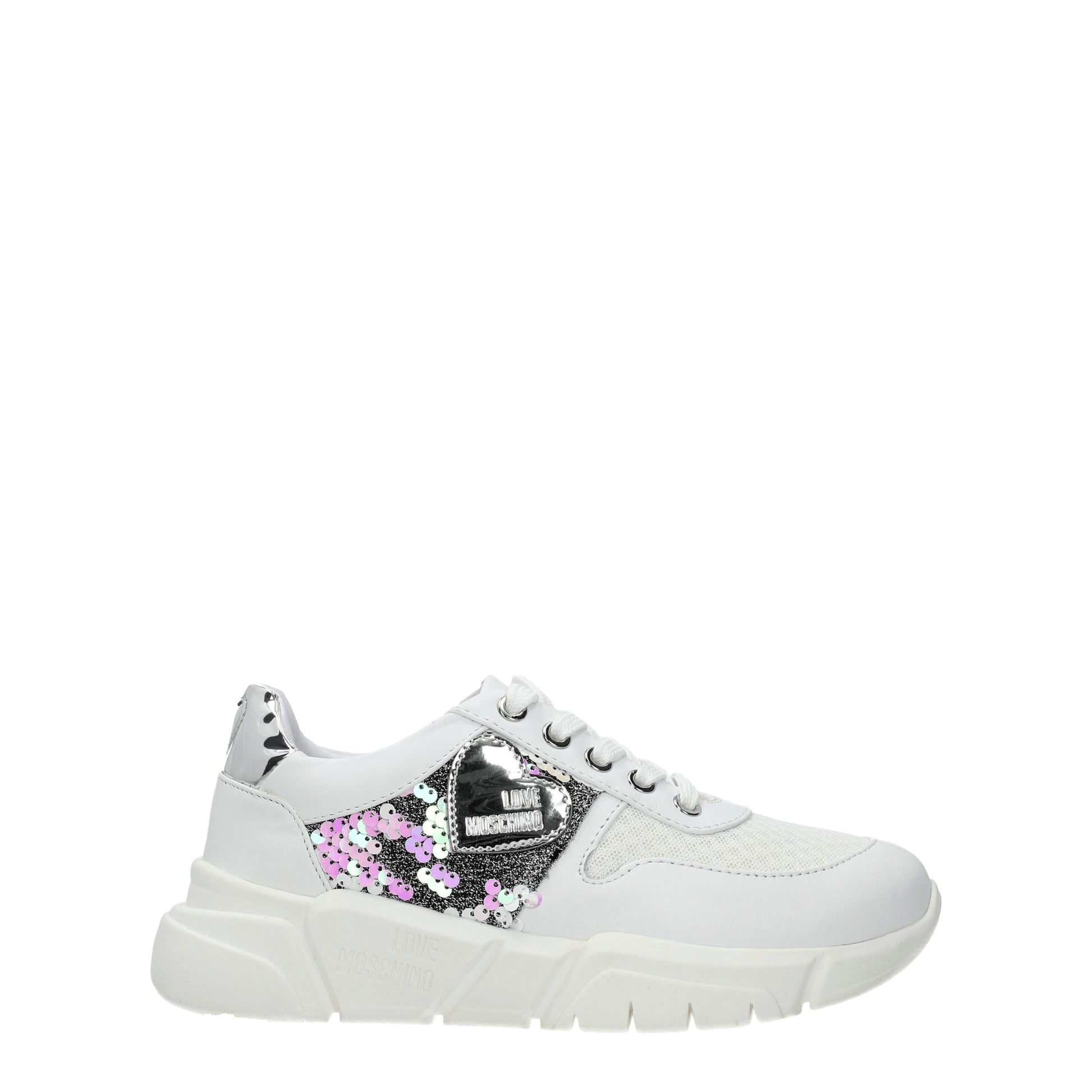 White Fabric Sneakers