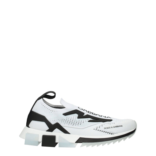 White Fabric Sneakers