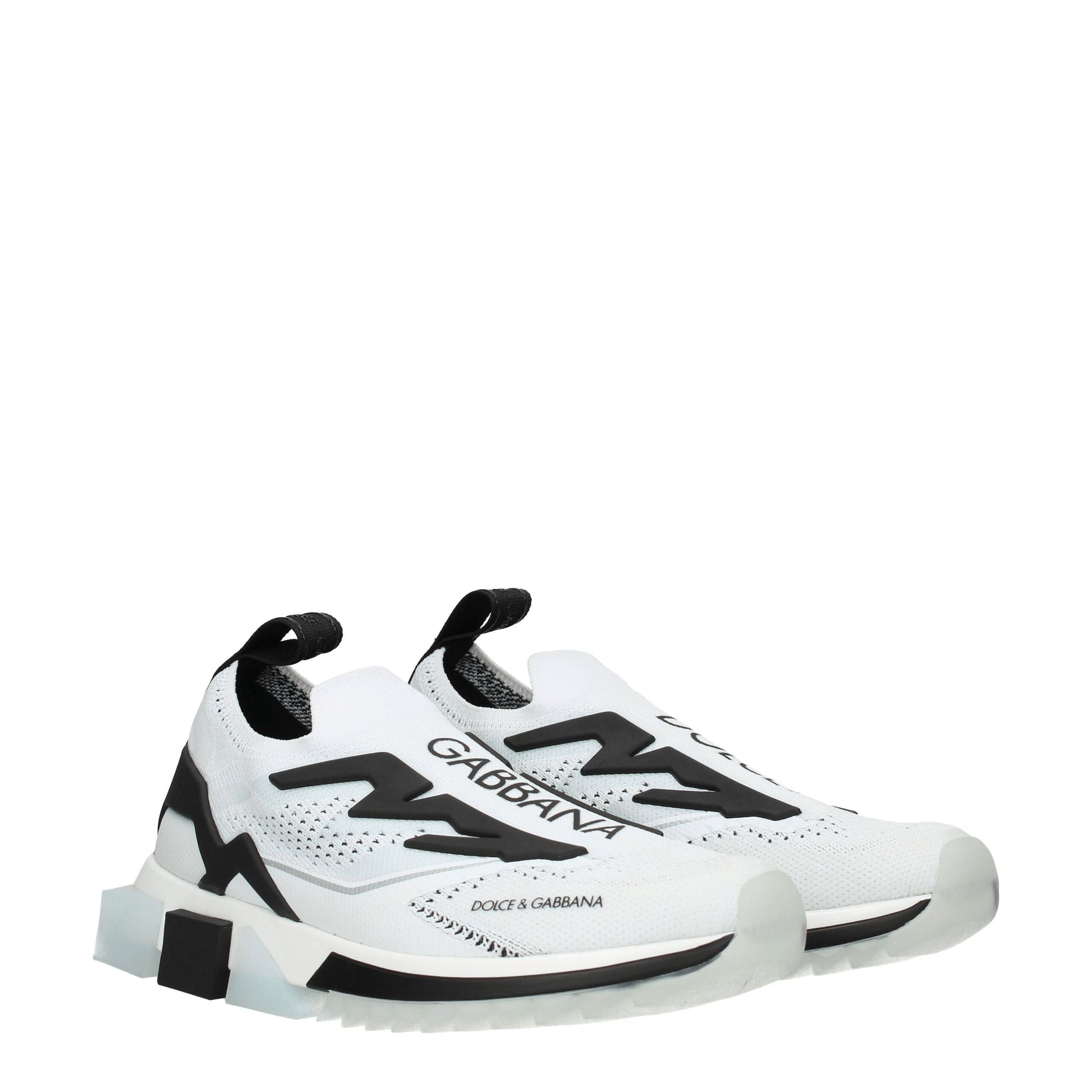 White Fabric Sneakers