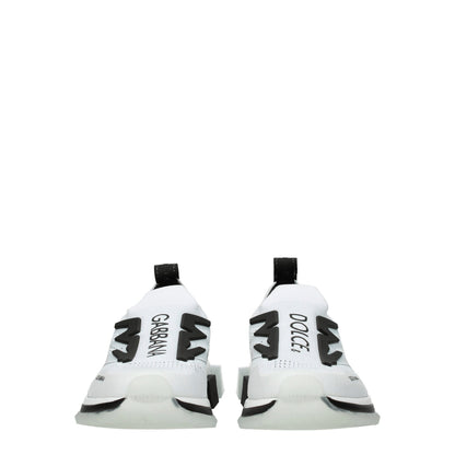 White Fabric Sneakers