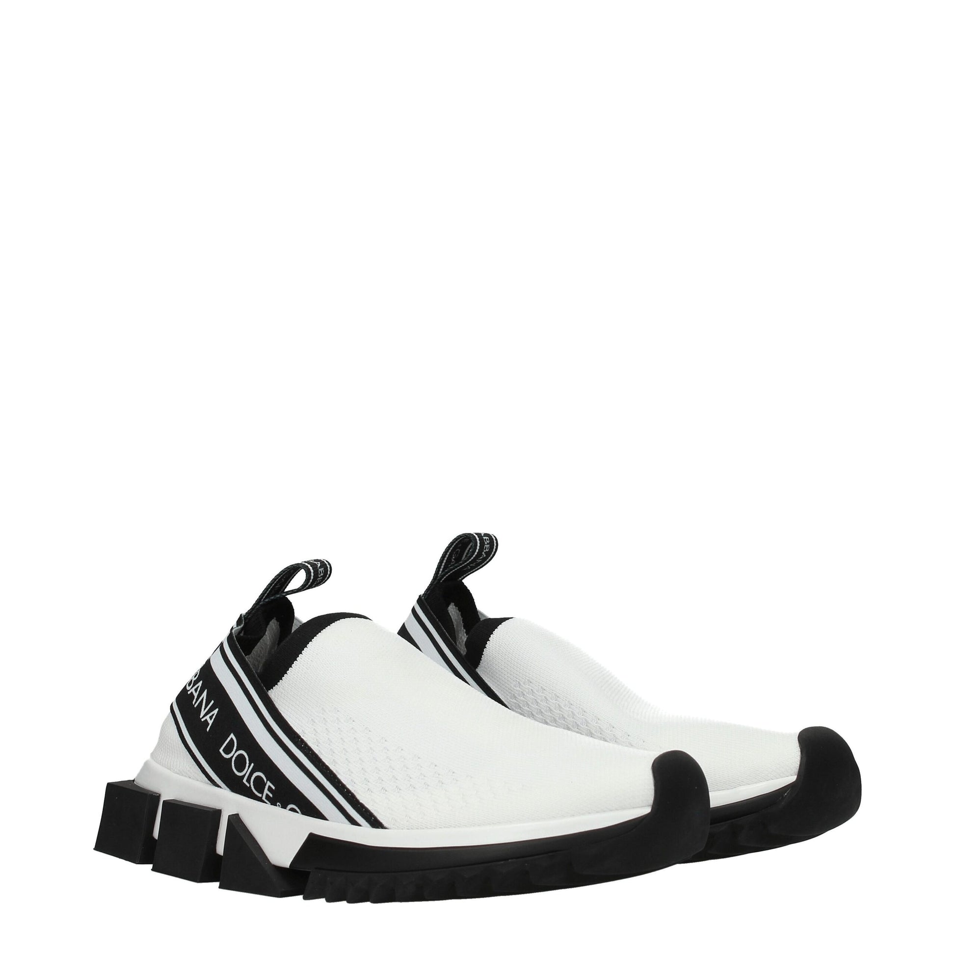 White Fabric Sneakers