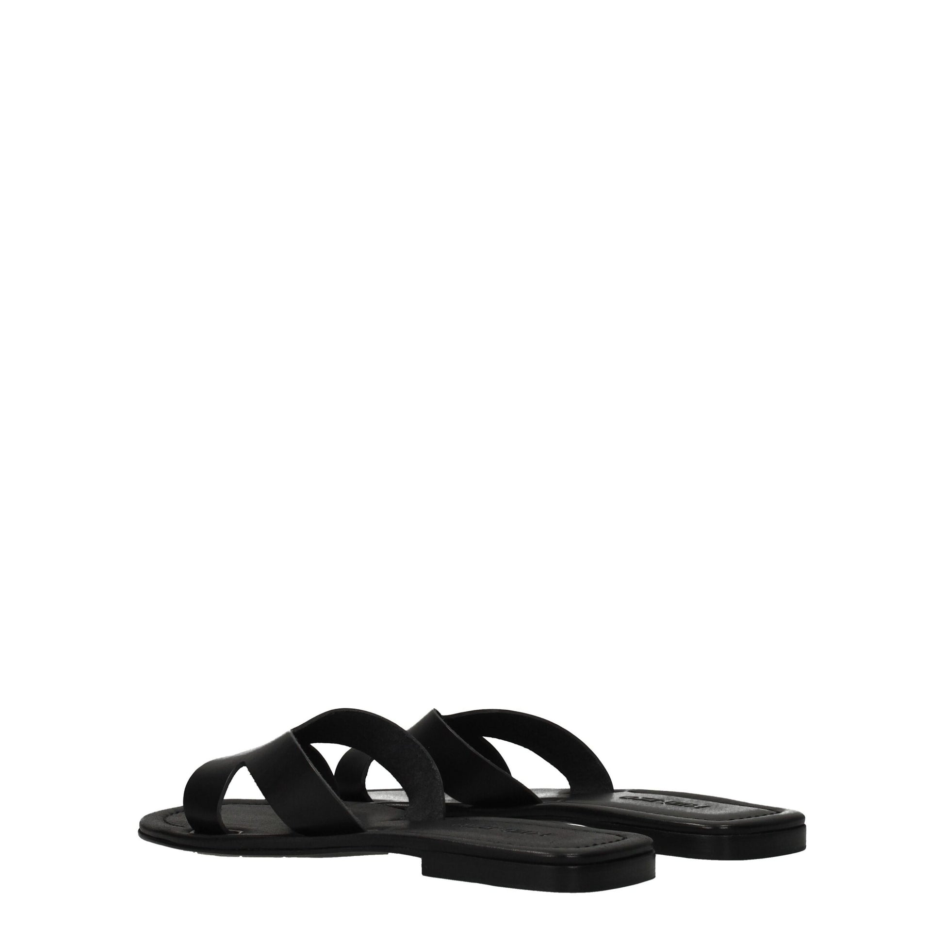 Black Leather Slipper