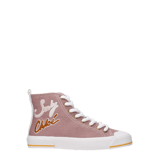 Pink Fabric High Tops