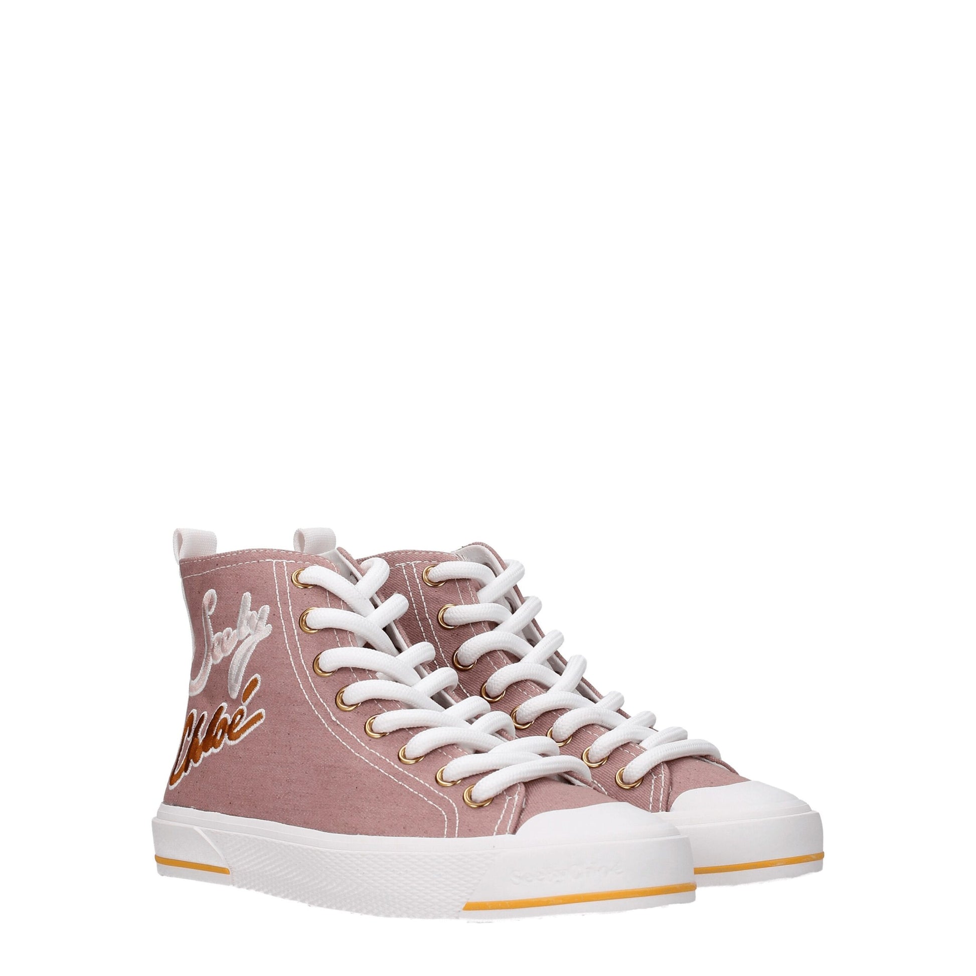 Pink Fabric High Tops