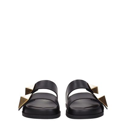 Black Leather Slipper