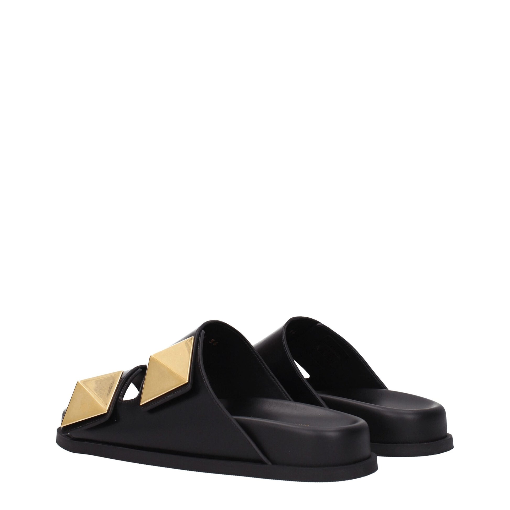 Black Leather Slipper