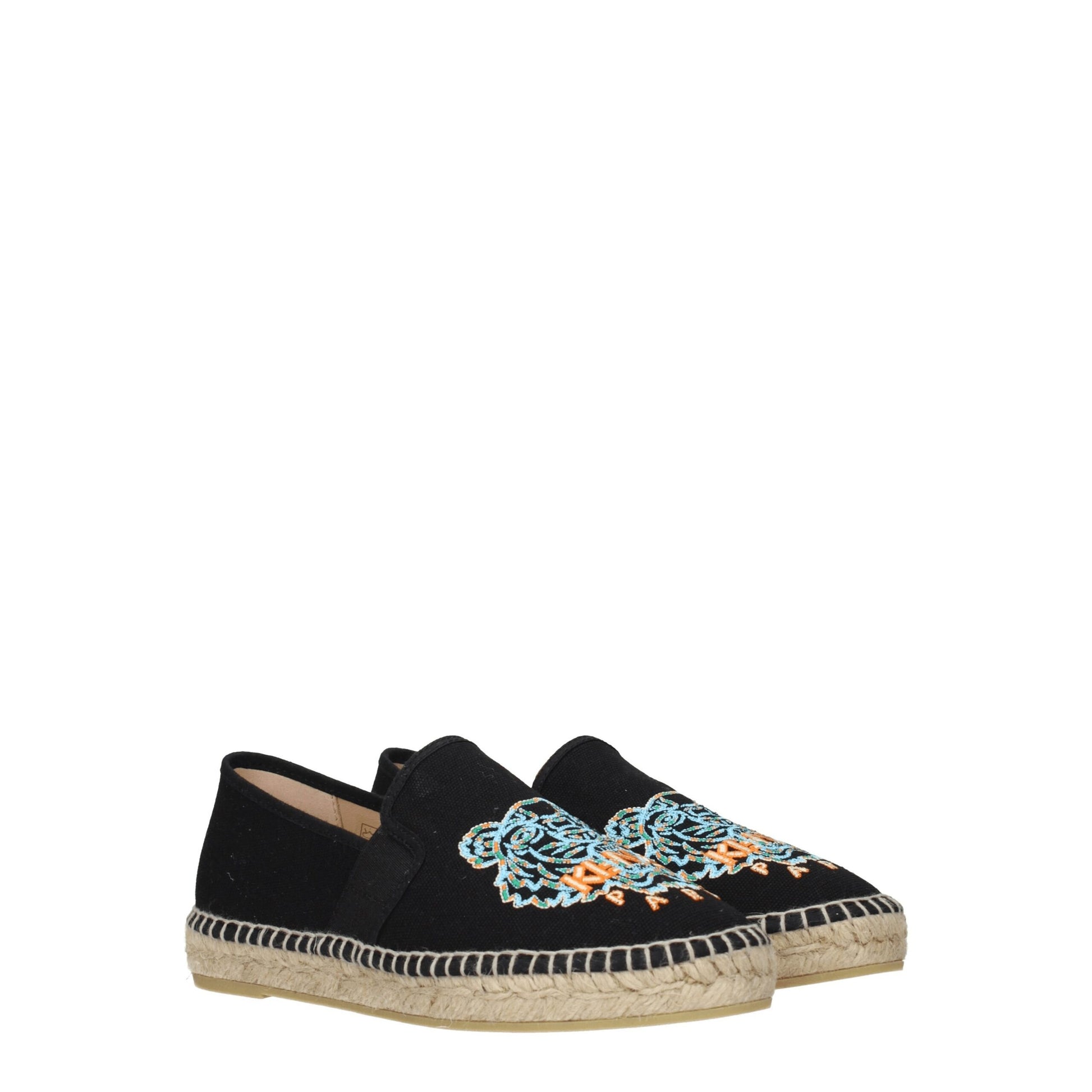 Black Fabric Espadrilles