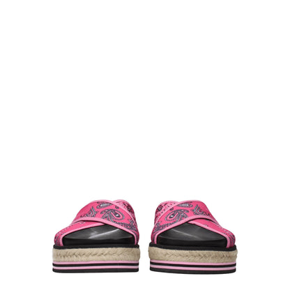 Pink Fabric Slippers Sandals