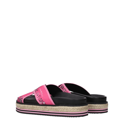 Pink Fabric Slippers Sandals