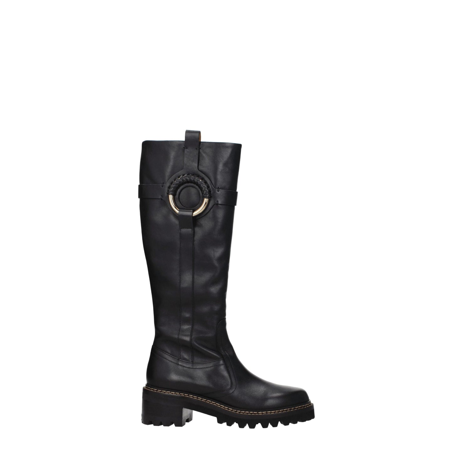 Bota de piel negra