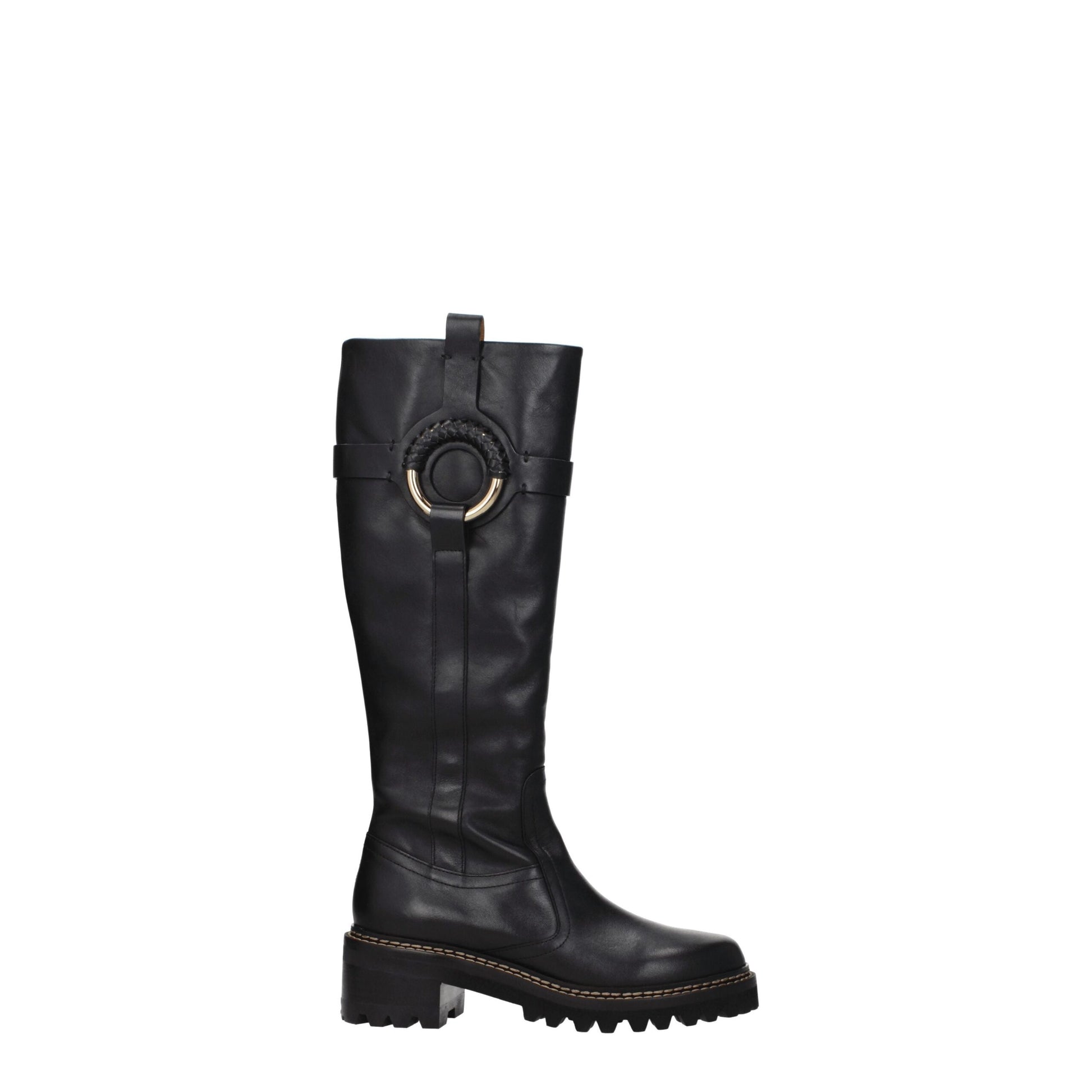 Bota de piel negra