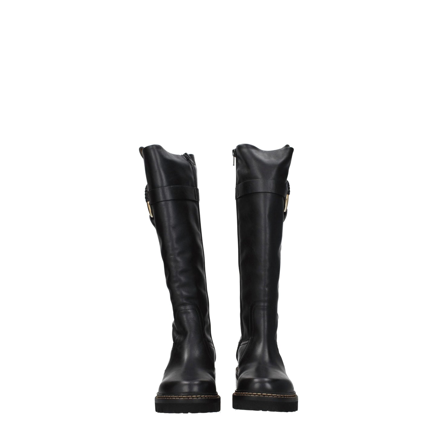 Bota de piel negra