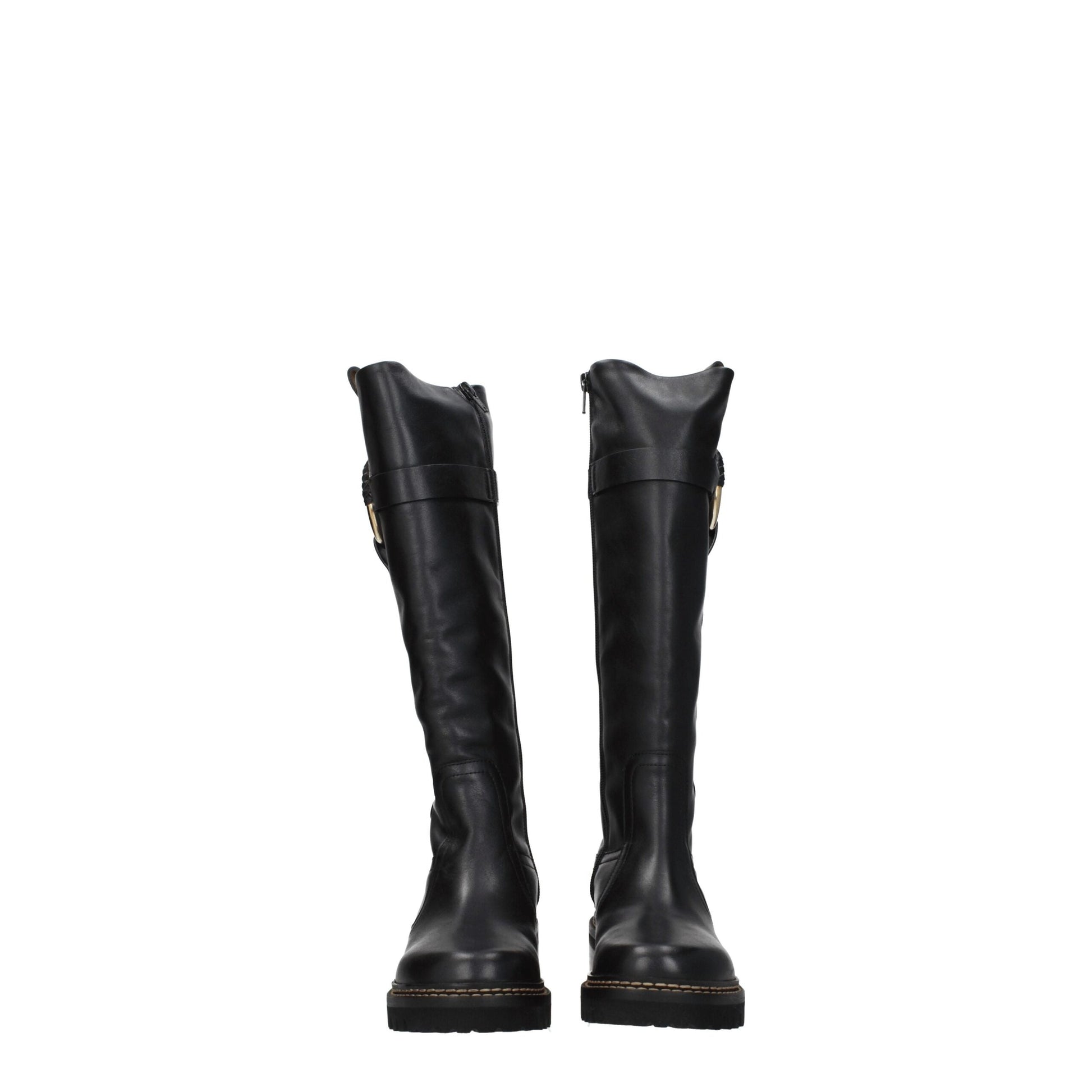 Bota de piel negra