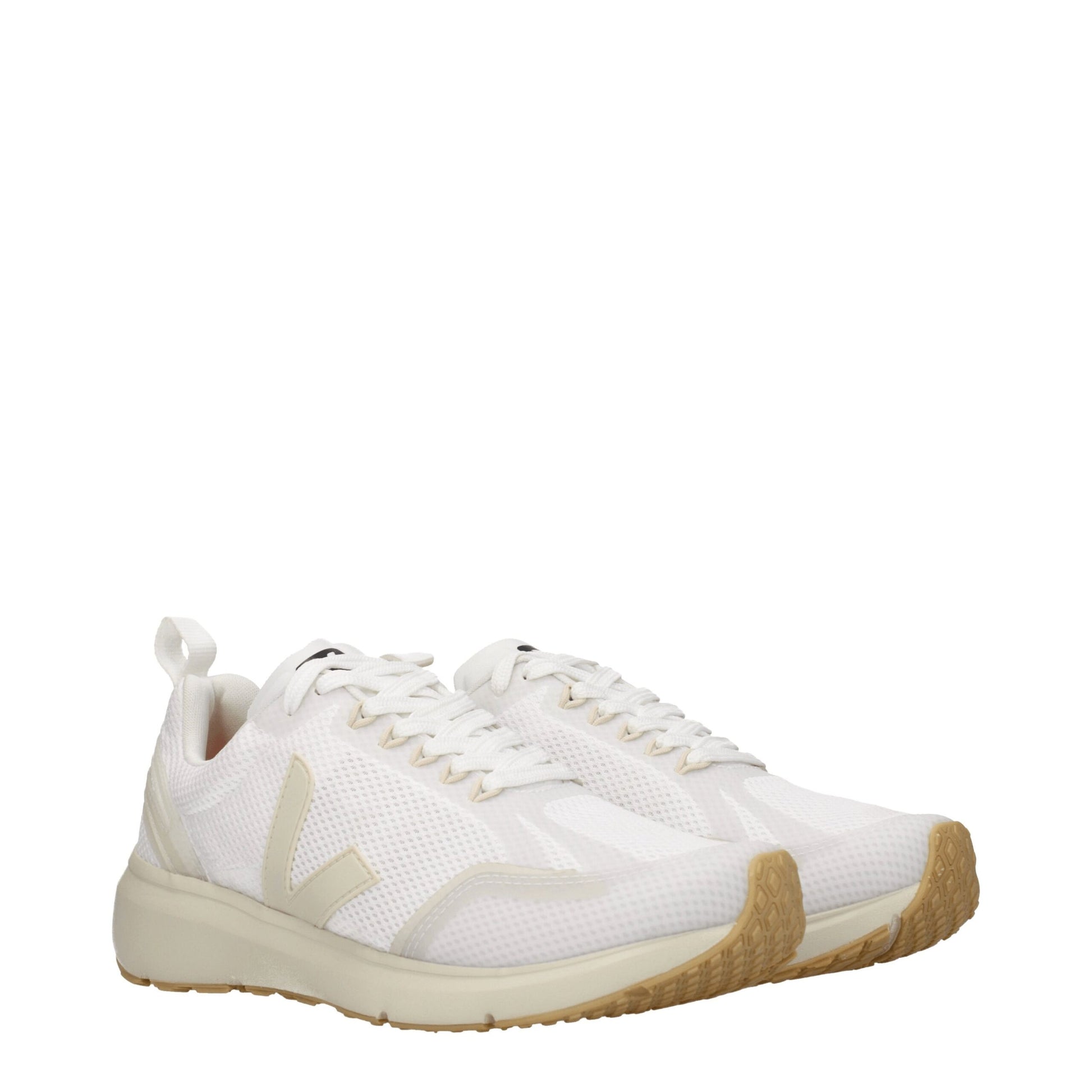 White Fabric Sneakers