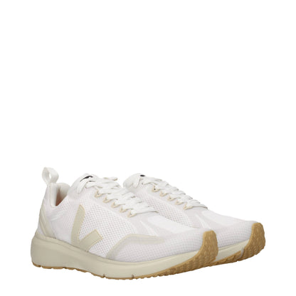 White Fabric Sneakers