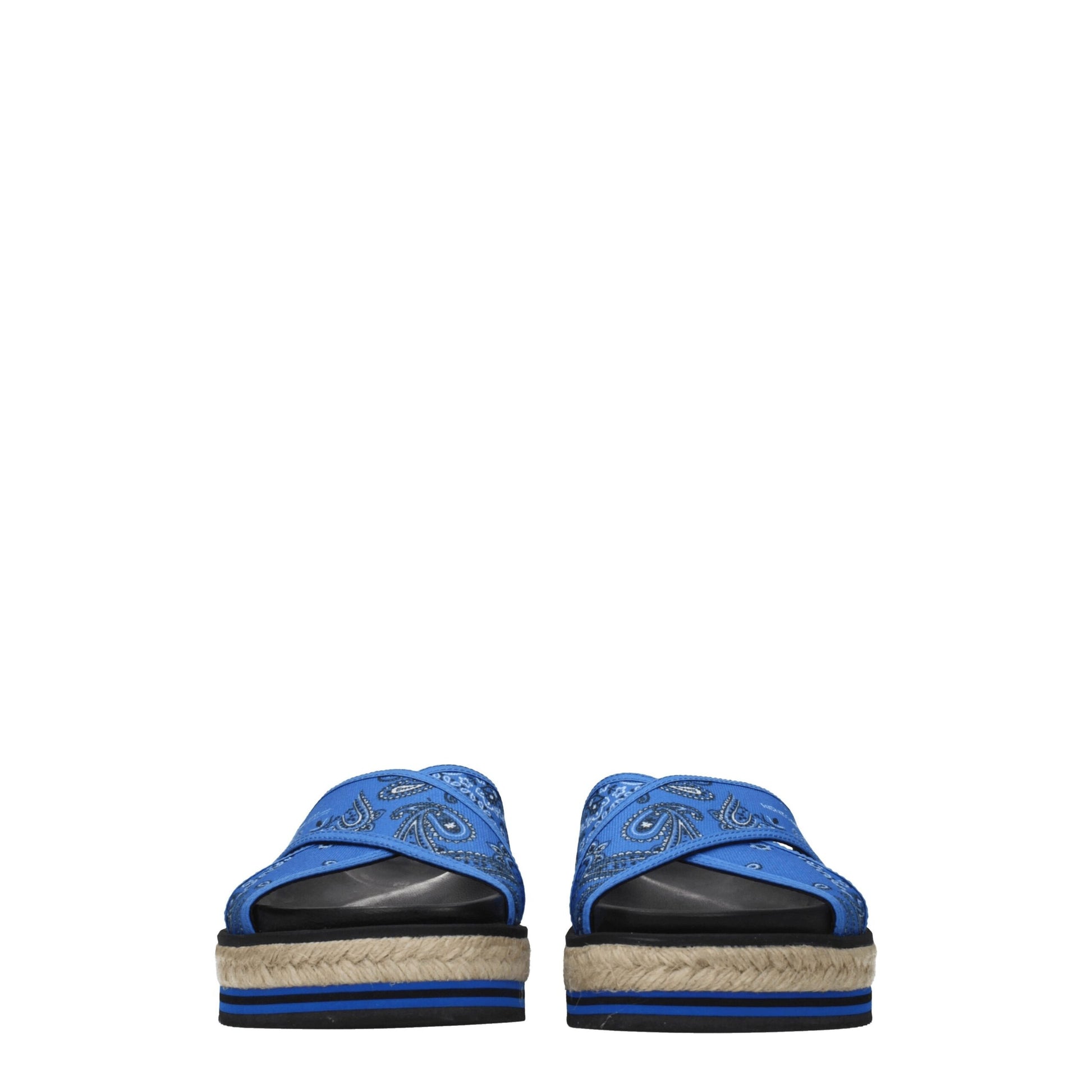 Blue Fabric Slippers Sandals
