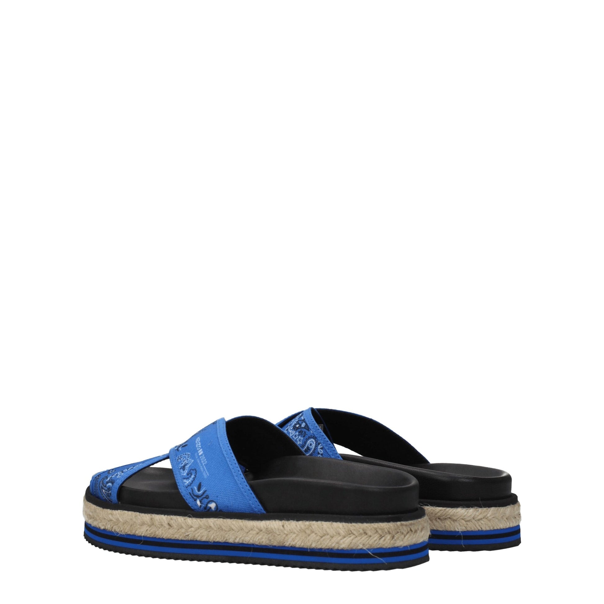 Blue Fabric Slippers Sandals