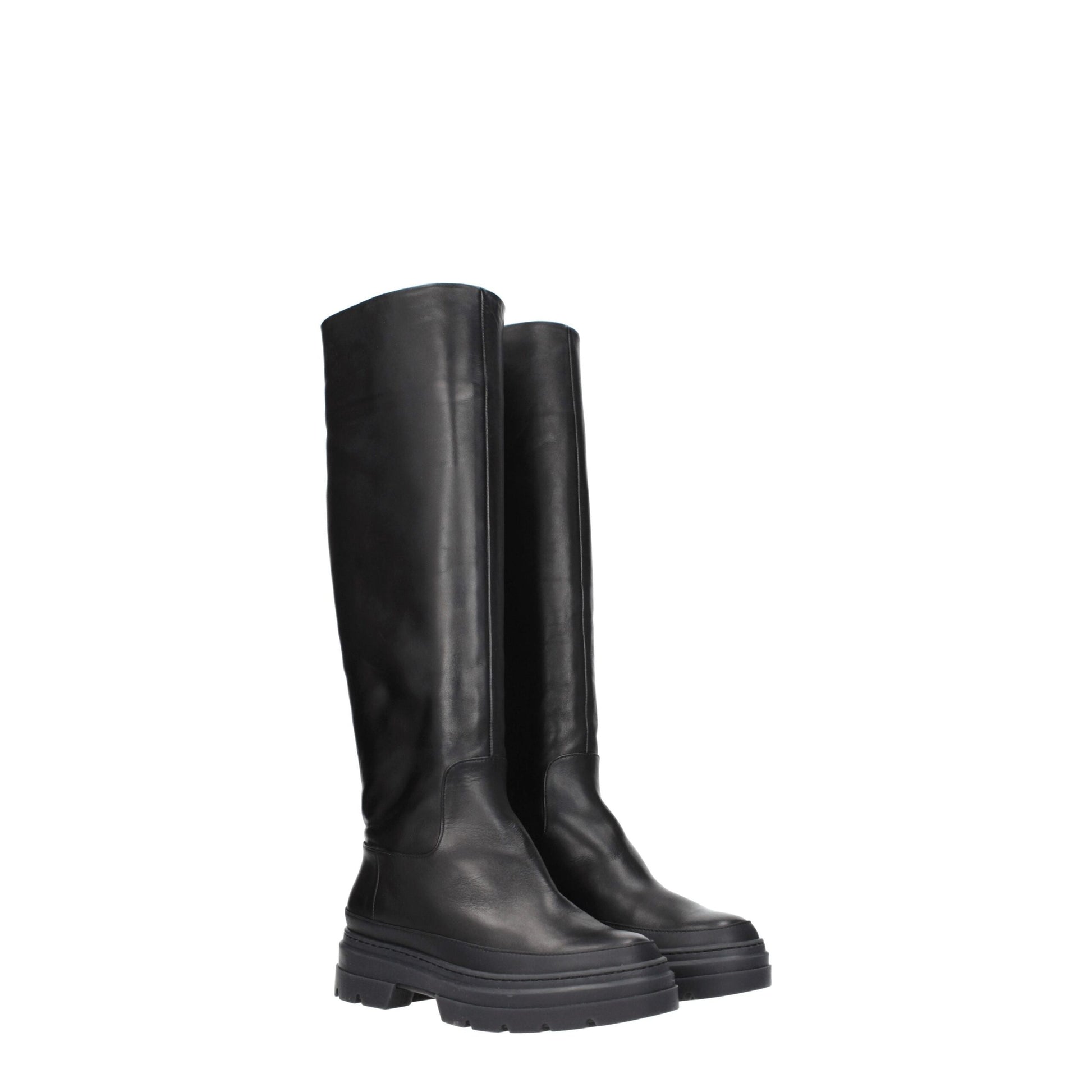 Bota de piel negra