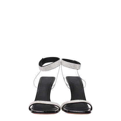 Black Crystals Stiletto Heels Sandals