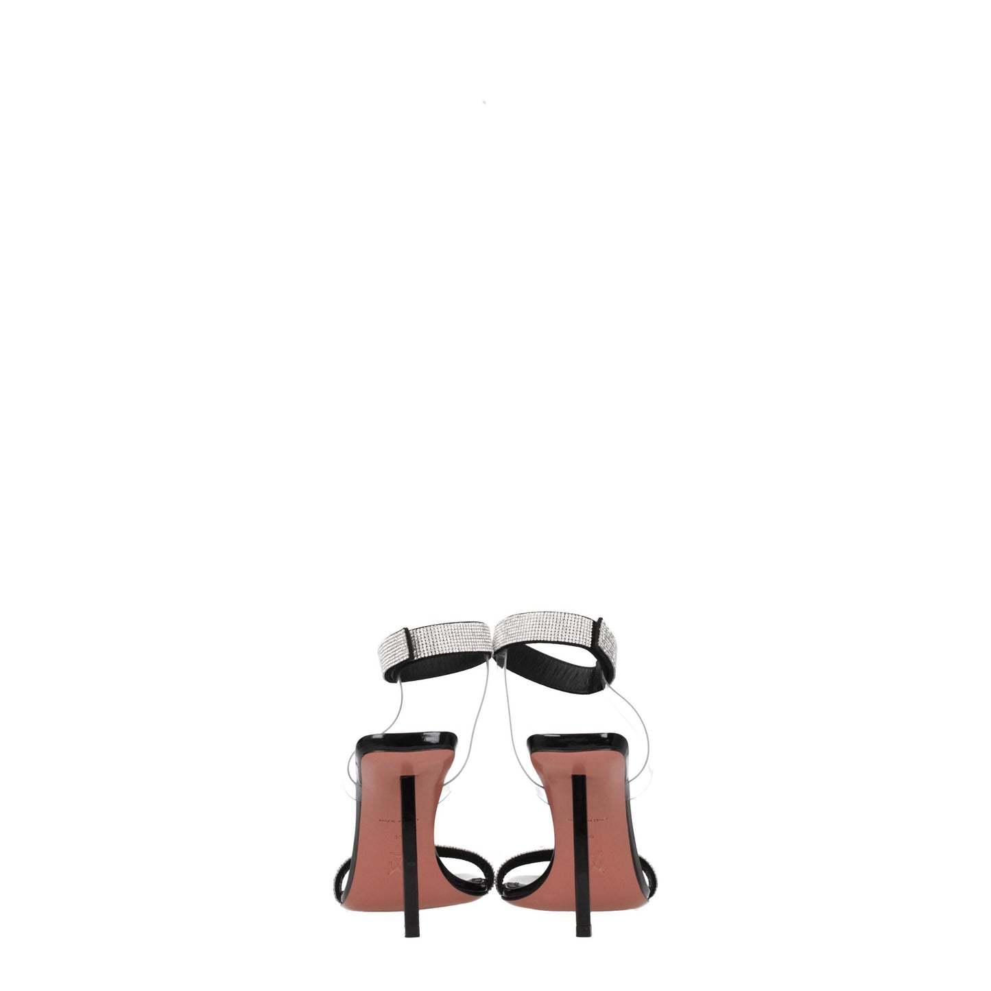 Black Crystals Stiletto Heels Sandals