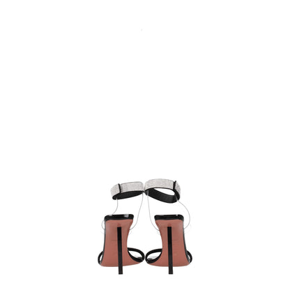Black Crystals Stiletto Heels Sandals