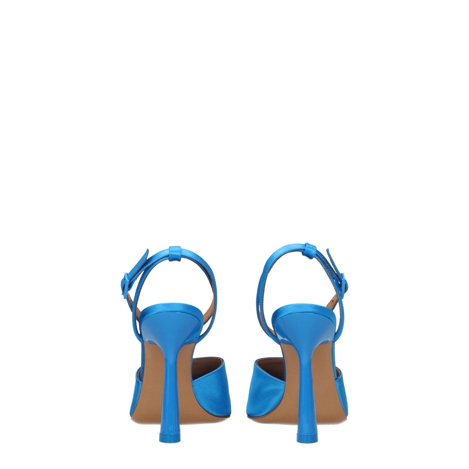 Blue Satin Stiletto Heels Sandals