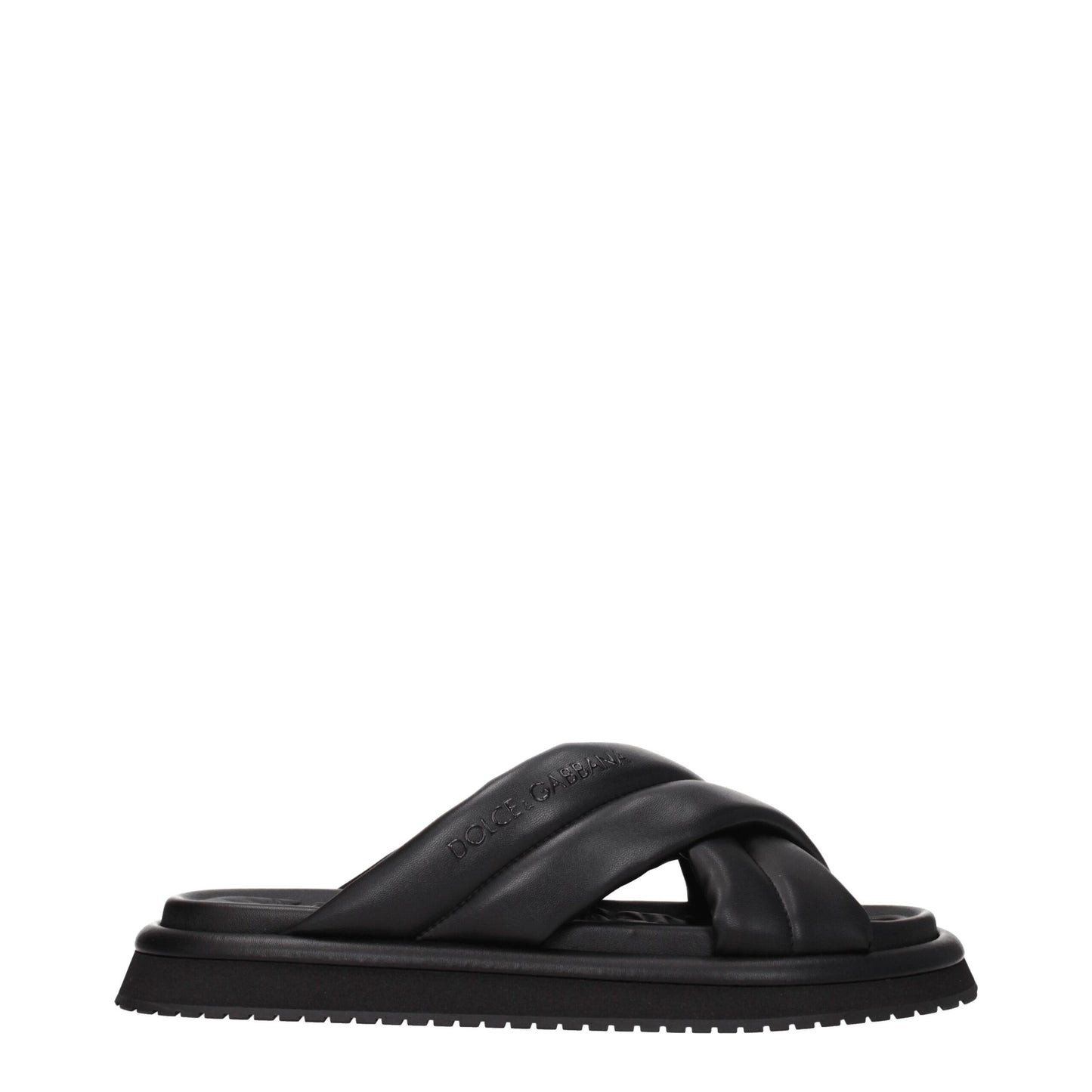 Black Leather Slipper