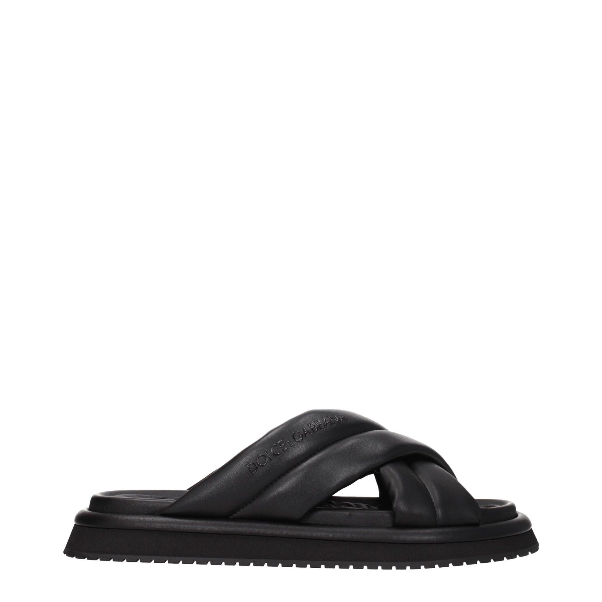 Black Leather Slipper