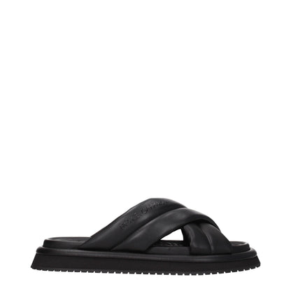 Black Leather Slipper