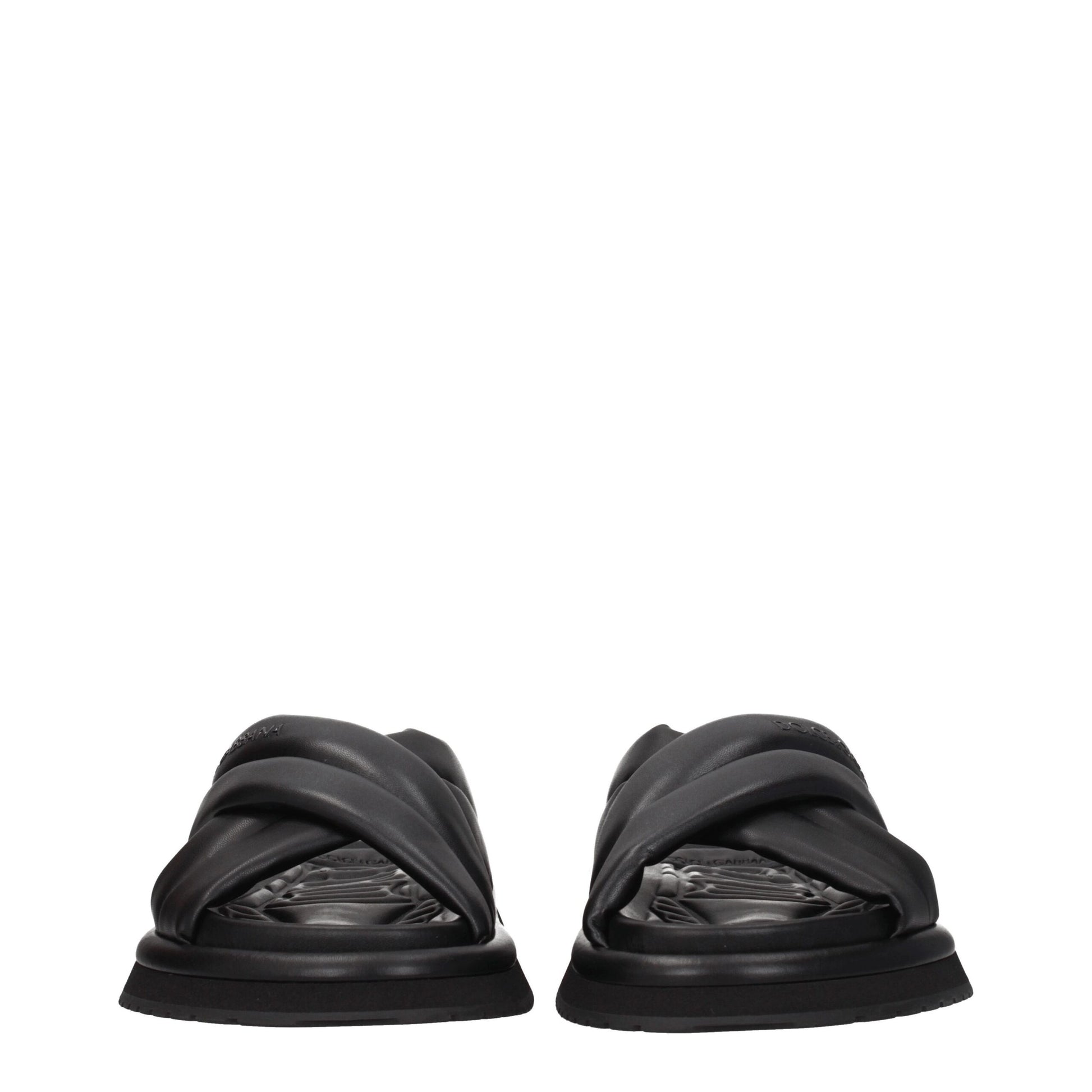 Black Leather Slipper