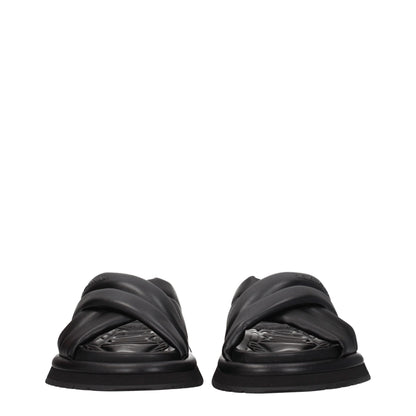 Black Leather Slipper