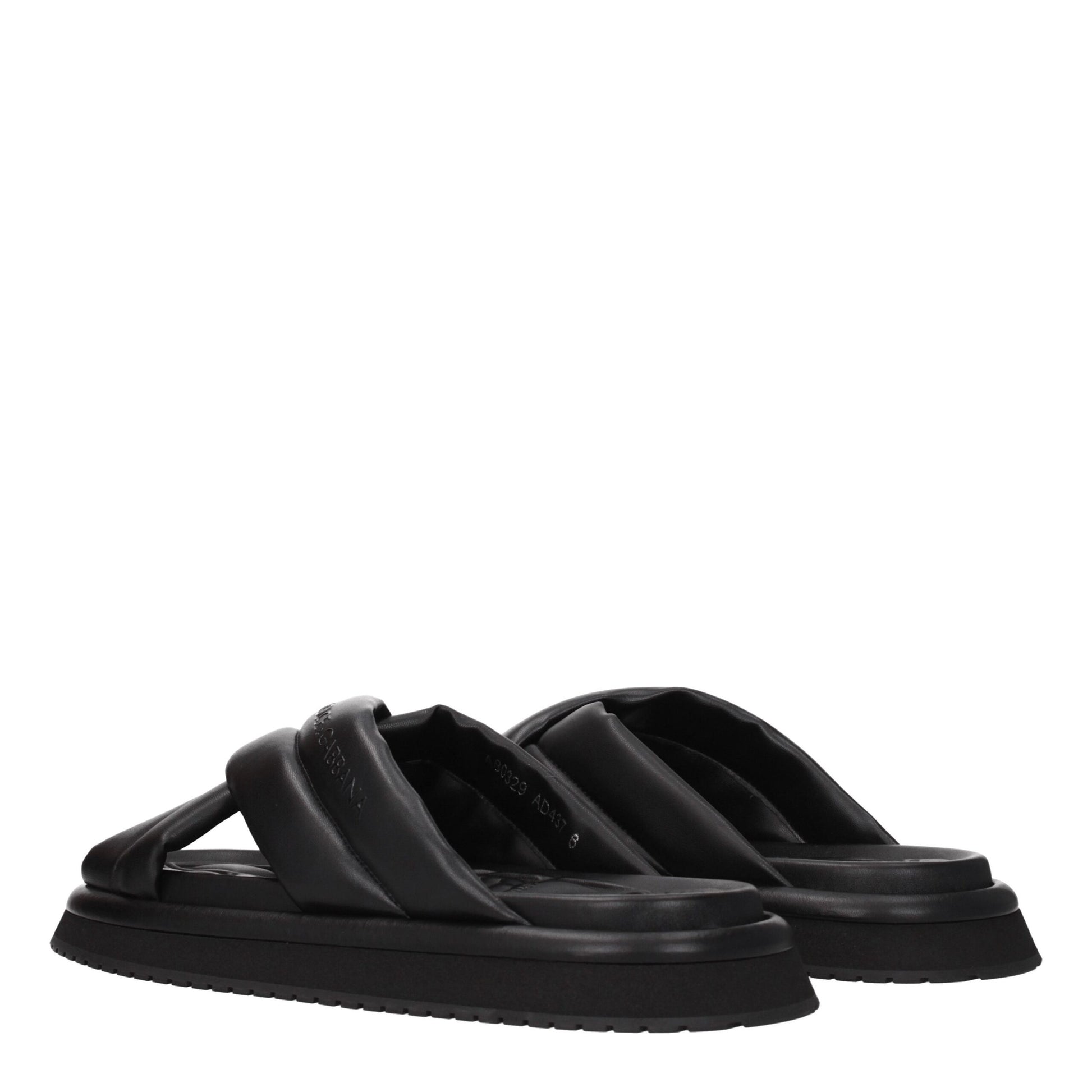 Black Leather Slipper
