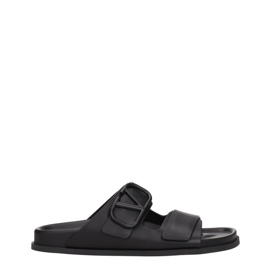Black Leather Slipper