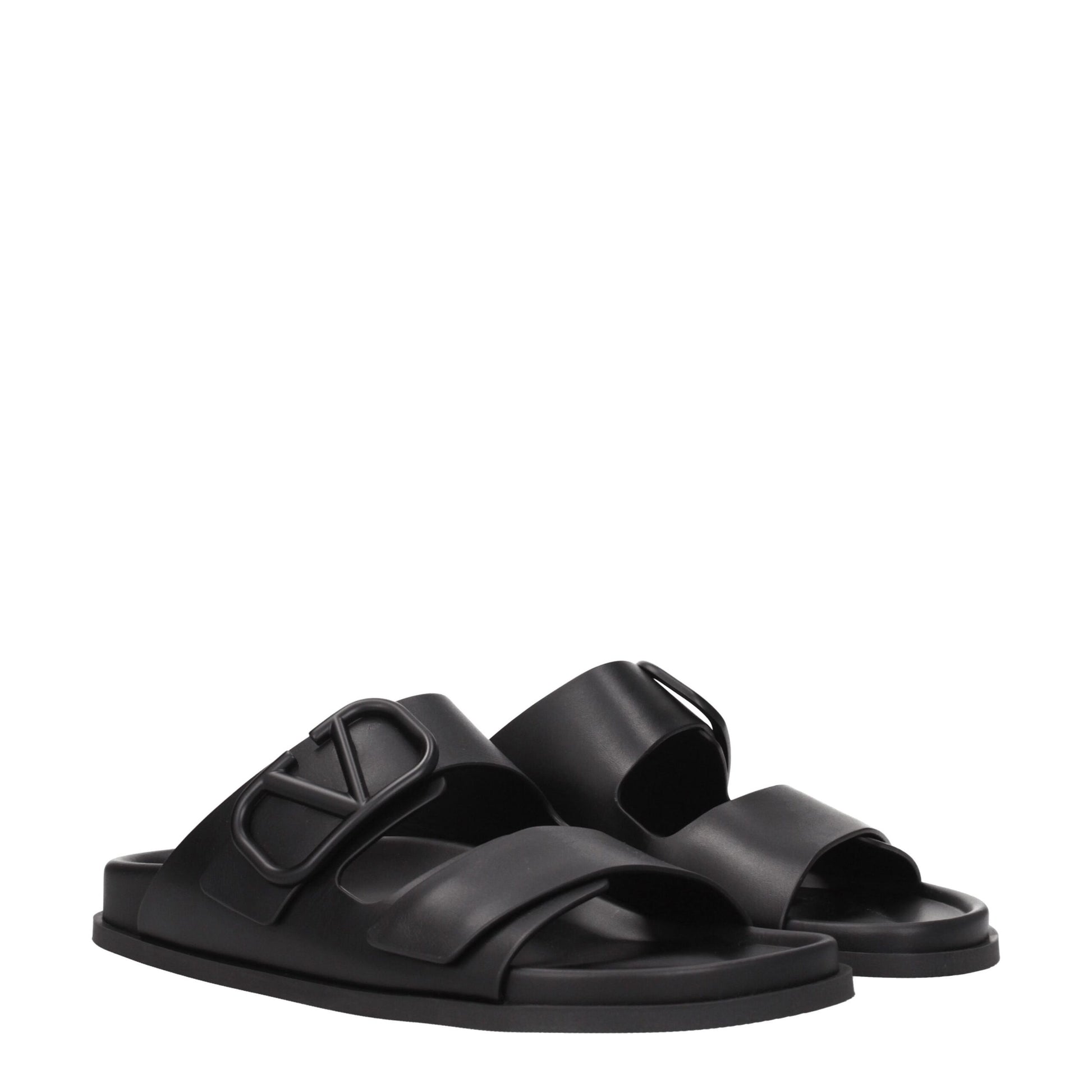 Black Leather Slipper