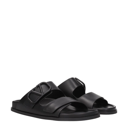 Black Leather Slipper