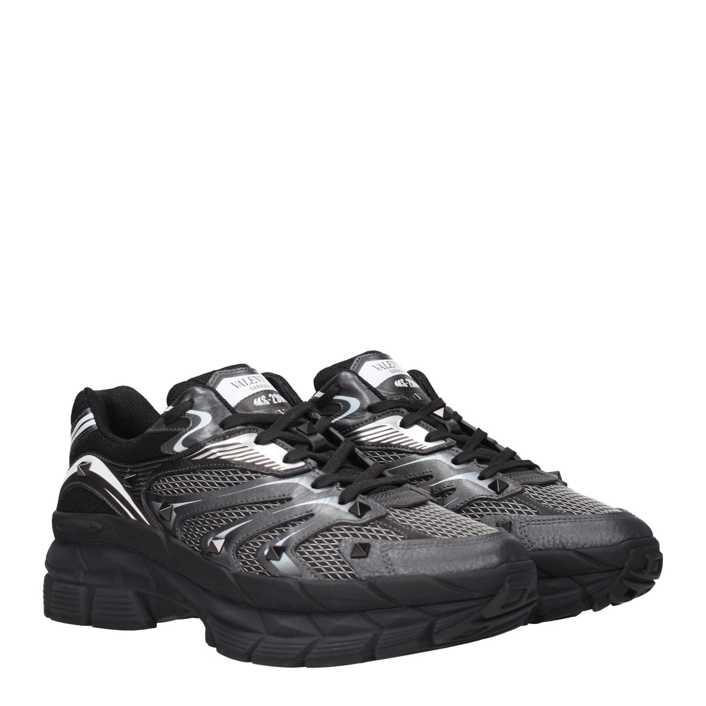 Black Fabric Athletic Sneakers