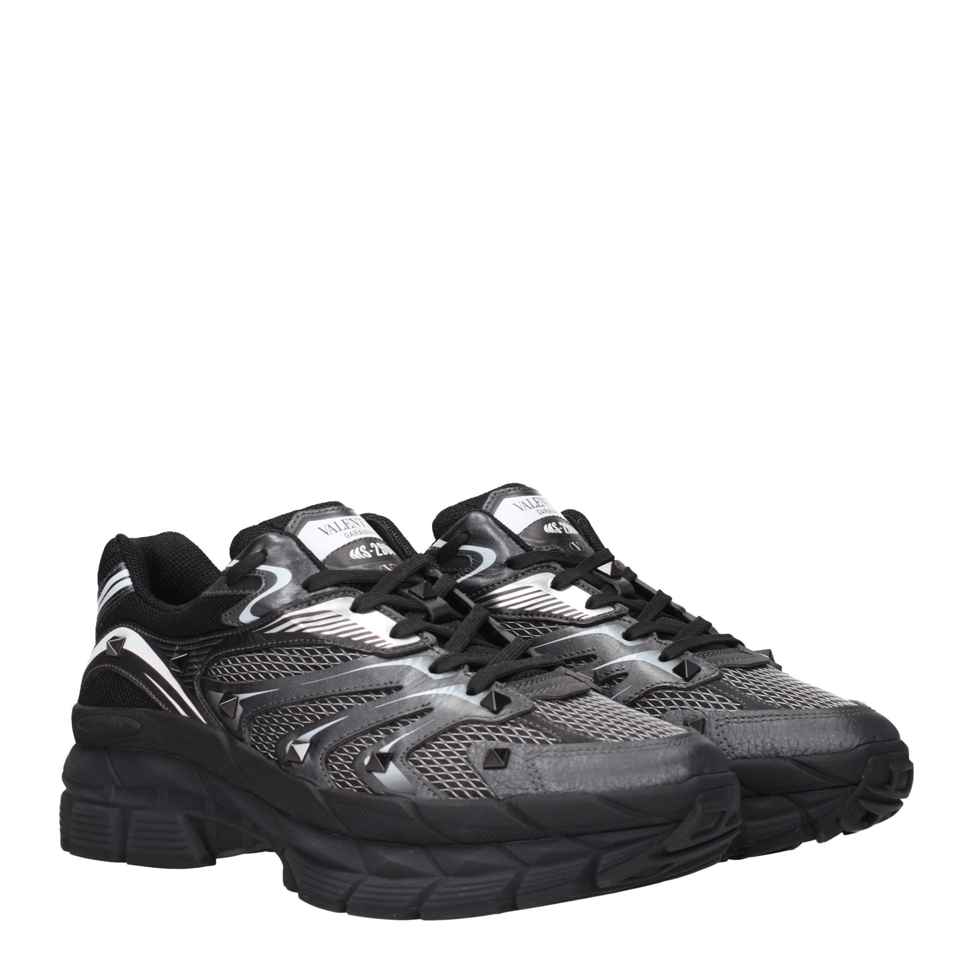 Black Fabric Athletic Sneakers