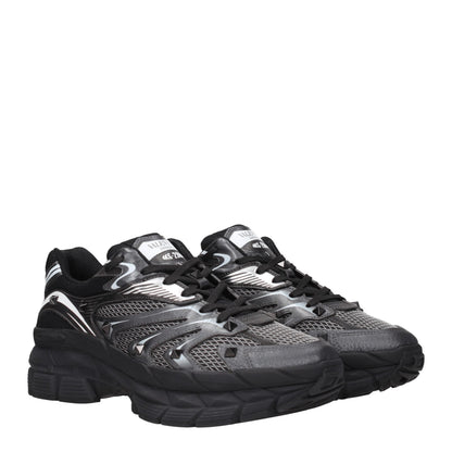 Black Fabric Athletic Sneakers