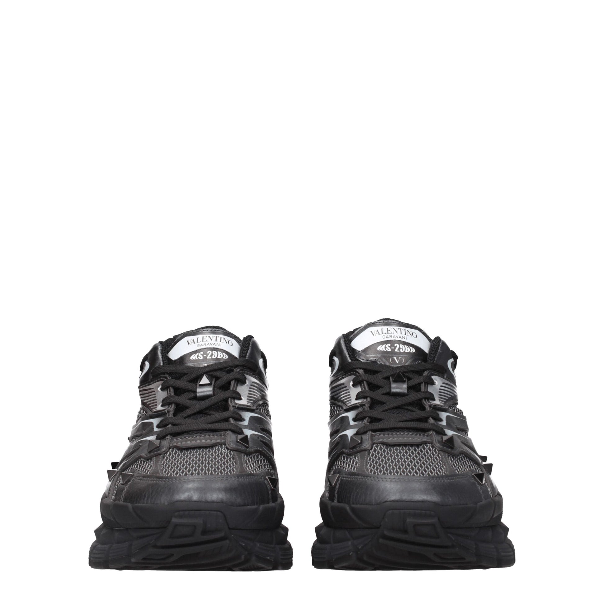 Black Fabric Athletic Sneakers