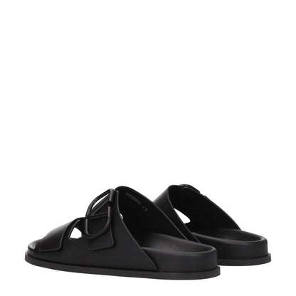 Black Leather Slipper