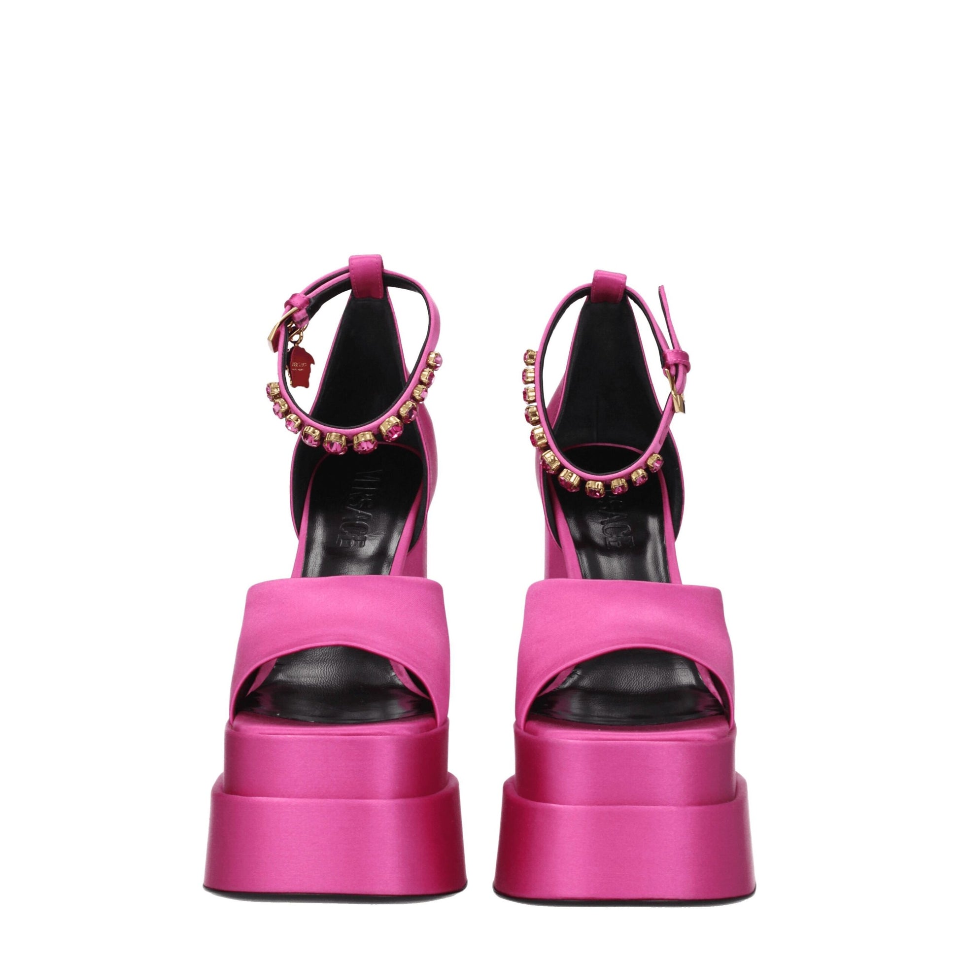 Pink Satin Platforms