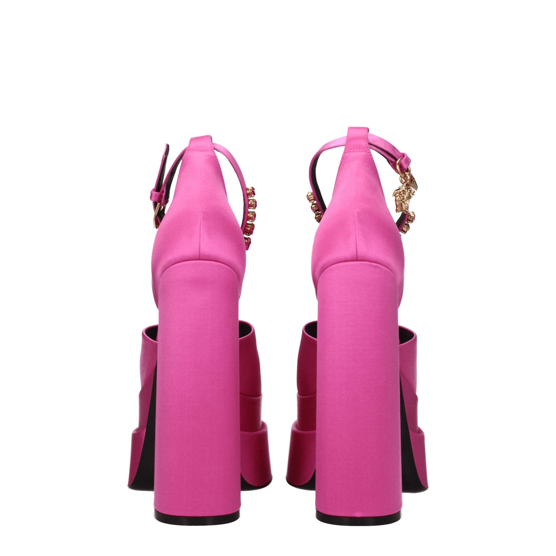 Pink Satin Platforms