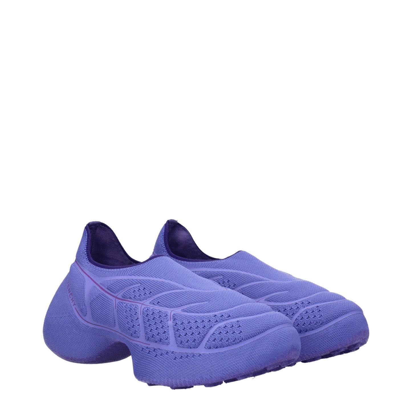 Purple Fabric Slip-On Loafers