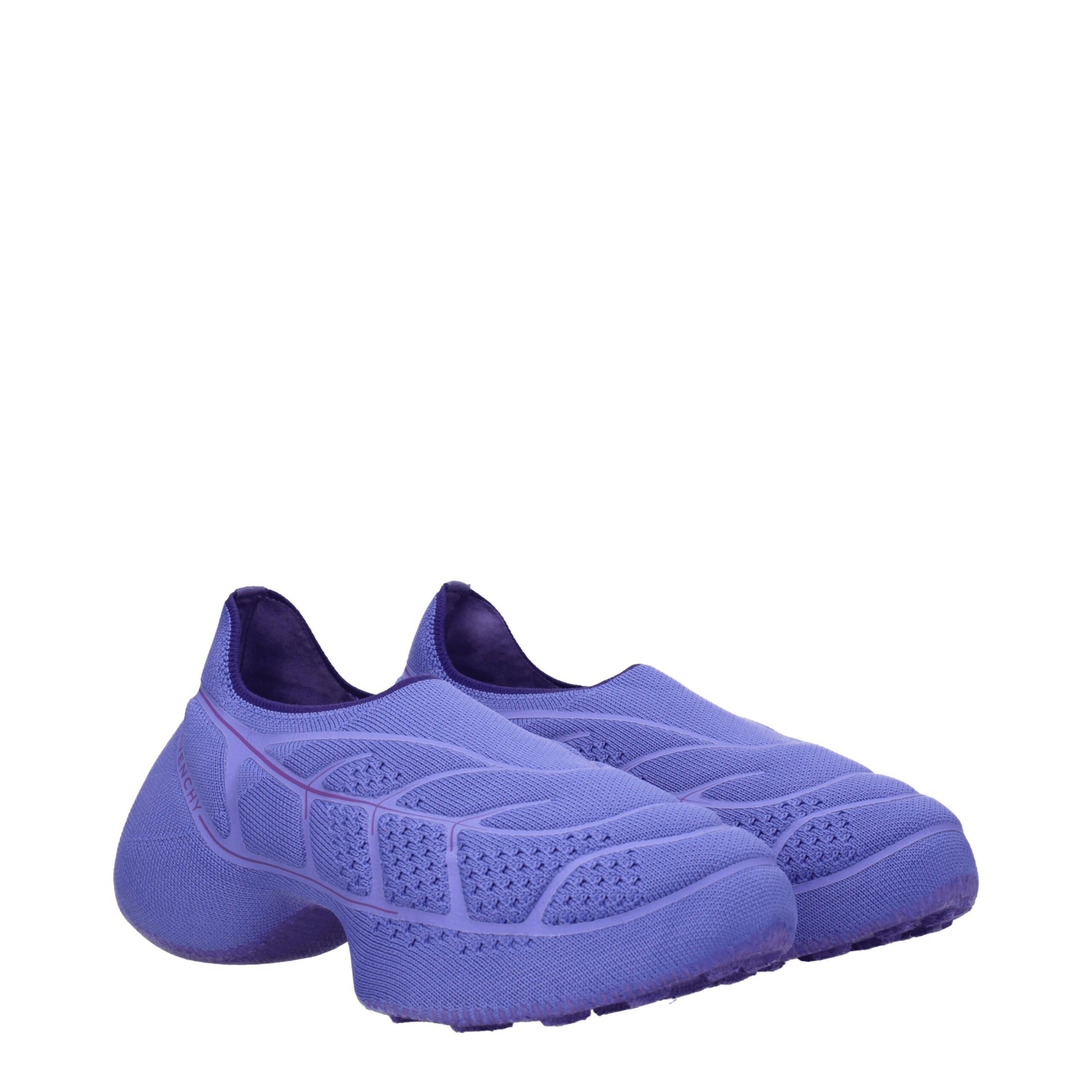 Purple Fabric Slip-On Loafers
